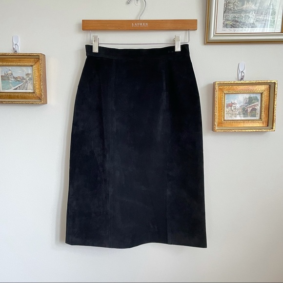Vintage Genuine Suede Pencil Skirt - Picture 3 of 16